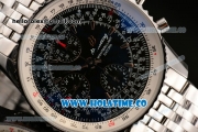 Breitling Montbrillant Datora Chrono Swiss Valjoux 7751 Automatic Steel Case/Bracelet with Black Dial and Stick Markers - 1:1 Original (J12)