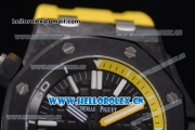 Audemars Piguet Royal Oak Offshore Diver Clone AP Calibre 3120 Automatic PVD Case with Black Dial Stick Markers and Yellow Rubber Strap (EF)