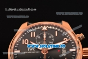 IWC Pilot's Watches Spitfire Chronograph Swiss Valjoux 7750 Automatic Rose Gold Case with Grey Dial and White Numeral Markers (BP)