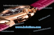 Cartier Ballon Bleu De Medium Chrono Miyota Quartz Rose Gold Case with Burgundy Dial and White Roman Numeral Markers