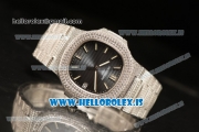 Patek Philippe NAUTILUS All Diamond Steel Case With Clone Original Movement 1:1 Clone