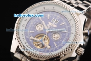 Breitling for Bentley Motors Tourbillon Automatic Movement Full Steel with Blue Dial and Stick Markers