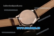 Patek Philippe Calatrava Miyota 9015 Automatic Steel Case with White Dial and Brown Leather Strap - Silver Stick Markers