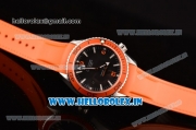 Omega Seamaster Planet Ocean Swiss ETA 2824 Automatic Steel Case with Orange Bezel Black Dial and Stick Markers (EF)