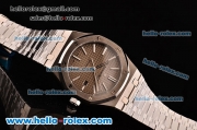 Audemars Piguet Royal Oak Swiss ETA 2824 Automatic Steel Case with Stainless Steel Strap and Brown Grid Dial - 1:1 Original