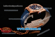 Rolex Day-Date Asia 2813 Automatic Rose Gold Case with Blue Dial Stick Markers and Blue Leather Strap