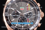 Tag Heuer Formula 1. James Hunt Miyota Quartz Rose Gold Case with Grey Dial Stick/Arabic Numeral Markers and Black Nylon Strap
