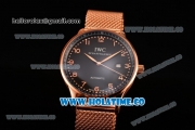 IWC Portugieser Asia 2813 Automatic Full Rose Gold with Black Dial and Rose Gold Arabic Numeral Markers
