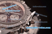 Breitling Chronomat B01 GMT Swiss Valjoux 7750 Automatic Steel Case/Strap with Diamond Bezel and Brown Dial