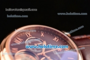 Vacheron Constantin Patrimony Chrono Miyota OS20 Quartz Rose Gold Case with Brown Dial and Roman Numeral Markers