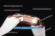Vacheron Constantin Overseas Dual Time Asia ST30 Automatic Rose Gold Case with Silver Dial Stick Markers and White Rubber Strap