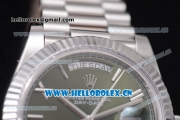 Rolex Day-Date II Swiss ETA 2836 Automatic Stainless Steel Case/Bracelet with Green Dial and Roman Numeral Markers (BP)