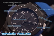 Hublot Big Bang Chronograph Quartz Movement PVD Case with Black Dial and Blue Rubber Strap