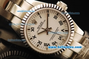 Rolex Oyster Perpetual Automatic Movement Full Steel with ETA Coating Case and White Dial-Lady Model