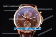 IWC Portugieser Yacht Club Asia ST25 Automatic Rose Gold Case with Brown Dial Brown Leather Strap and Arabic Numeral Markers