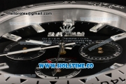 Rolex Daytona Swiss Quartz Steel Case with Stick Markers Black Dial - Wall Clock