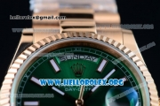 Rolex Day-Date Swiss ETA 2836 Automatic Rose Gold Case with Green Dial Stick Markers and Rose Gold Bracelet (BP)