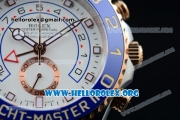 Rolex Yacht-Master II Chrono Swiss Valjoux 7750 Automatic Two Tone Case with White Dial and Two Tone Bracelet - (BP)