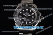 Rolex Sea-Dweller Deepsea Clone Rolex 3135 Automatic Stainless Steel Case/Bracelet with Black Dial and Dot Markers - 1:1 Original