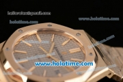 Audemars Piguet Royal Oak Swiss ETA 2824 Automatic Full Yellow Gold with Gold Sitck Markers and Grey Dial - 1:1 Original (BP)