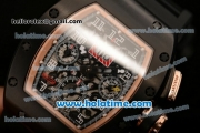 Richard Mille Felipe Massa Flyback Chrono Swiss Valjoux 7750 Automatic PVD Case with White Arabic Numeral Markers and Black Rubber Bracelet