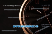 Tag Heuer Carrera Calibre 5 wiss ETA 2824 Automatic Steel Case with Black Dial and Black Leather Strap