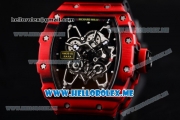 Richard Mille RM 35-01 RAFA Miyota 9015 Automatic PVD Case with Skeleton Dial and Black Rubber Strap Dot Markers