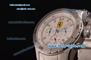 Ferrari Chronograph Miyota OS20 Quartz Full Steel with Silver Markers and White Dial