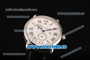 Cartier Rotonde Second Time Zone Day/Night Asia Manual Winding Steel Case with White Dial and Roman Numeral Markers