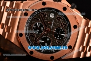 Audemars Piguet Royal Oak Offshore Don Ramon de la Cruz Chrono Swiss Valjoux 7750 Automatic Full Rose Gold Case with Coffee Dial and Arabic Numeral Markers (J12)