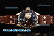 IWC Big Pilot Swiss Valjoux 7750 Automatic Movement Steel Case with Brown Dial - White Subdial and Brown Leather Strap