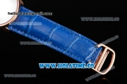 Cartier Rotonde Second Time Zone Day/Night Asia Manual Winding Steel Case with Blue Dial and White Roman Numeral Markers