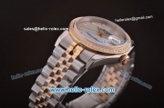 Rolex Datejust Swiss ETA 2836 Automatic Diamond Bezel with White MOP Dial and 18K Gold Strap - 1:1 Original