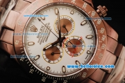 Rolex Daytona II Automatic Movement Brown PVD Case and Strap with White Dial and White Markers