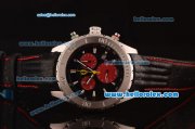 Ferrari Chronograph OS20 Quartz Steel Case with Black Dial and Black Leather Strap