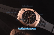 IWC Ingenieur Doppelchronograph Asia ST17 Automatic Rose Gold Case with Black Dial - 7750 Coating