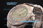 Rolex Yacht-Master Asia 2813 Automatic Steel Case/Strap with Green MOP Dial - ETA Coating