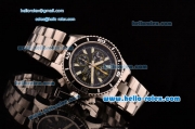 Breitling Superocean Chrono II Swiss Valjoux 7750-SHG Automatic Steel Case PVD Bezel with Steel Strap Black Dial Stick Markers-Yellow Hands 1:1 Original