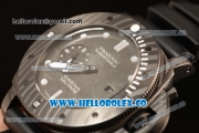 Panerai Luminor Submersible All Black Steel Case With Fake Carbon Bezel Automatic Rubber Strap Black Dial PAM00979