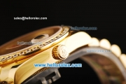 Rolex Datejust Oyster Perpetual Automatic Movement Full Gold with Black Dial and Diamond Bezel