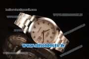 Rolex Datejust Oyster Perpetual Swiss ETA 2836 Automatic Steel Case White Dial With Diamonds Markers Steel Bracelet (BP)