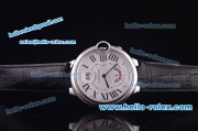 Cartier ballon bleu de Swiss 4183 Quartz Steel Case with White Dial and Black Leather Strap