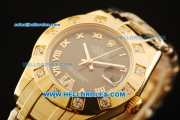 Rolex Datejust Automatic Movement Full Gold Chocolate Dial and Diamond Bezel-ETA Coating Case