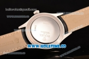 Rolex Cellini Time Asia 2813 Automatic Steel Case with Black Leather Strap and White Dial (BP)