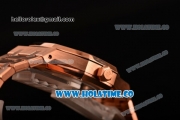 Audemars Piguet Royal Oak 41MM Clone AP Calibre 3120 Automatic Full Rose Gold with Blue Dial and Stick Markers (EF)