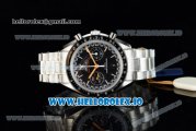 Omega Speedmaster Racing Master Clone Omega 9900 Automatic Steel Case/Bracelet Black Dial With Stick Markers(JH)