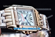 Cartier Santos 100 Japanese Miyota Quartz Rose Gold Case with White Dial Roman Numberal Markers and Rose Gold Bracelet