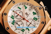 Audemars Piguet Royal Oak Offshore Swiss Valjoux 7750 Automatic Movement Rose Gold Case with Green Arabic Nunmerals Black Leather Strap - Run 12@Sec Pride of Mexico Limited Editon