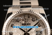 Rolex Datejust Clone Rolex 3135 Automatic Stainless Steel Case/Bracelet with Silver Dial and Diamonds Markers - 1:1 Original (MARK F)