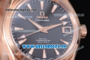 Omega Seamaster Aqua Terra 150 M Co-Axial Clone 8500 Automatic Rose Gold Case with Black Dial Stick Markers and Rose Gold Bracelet (EF)